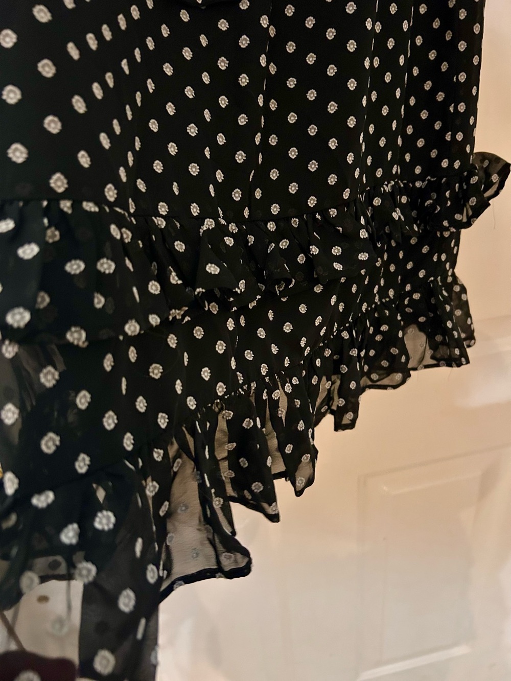 Calvin Klein Black and White Polka Dot Mini Skirt - Picture 2 of 9